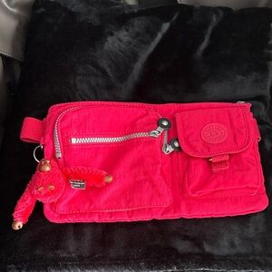 Kipling Pink Clutch with Monkey Keychain